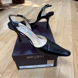 Jimmy Choo Black Leather Heels